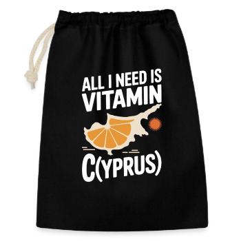 Zypern All I Need Is Vitamin Cyprus Zypern Flagge - Geschenkbeutel aus Baumwolle (30 x 45 cm) - Schwarz - Vorne