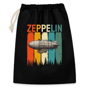 Retro Zeppelin Airship Vintage Rock Stil - Geschenkbeutel aus Baumwolle (30 x 45 cm) - Schwarz - Vorne