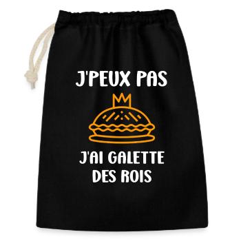 Humour galette des rois - Sac cadeau 30 x 45 cm - noir - Devant