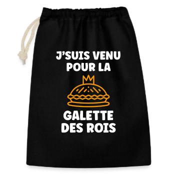 Humour galette des rois - Sac cadeau 30 x 45 cm - noir - Devant