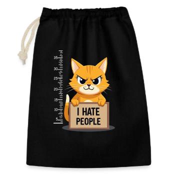 Griesgrämige Katze I Hate People Polizeifoto - Gift Bag 30 x 45 cm - black - Front