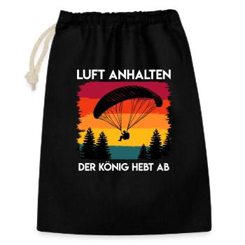 Paragliding HOLD YOUR BREATH THE KING TAKES OFF - Gift Bag 30 x 45 cm - black - Front