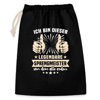 Sprengmeister Sprüche - Geschenkbeutel aus Baumwolle (30 x 45 cm) - Schwarz - Vorne