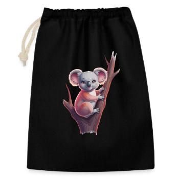 Cute koala on tree trunk for children and - Gift Bag 30 x 45 cm - black - Front