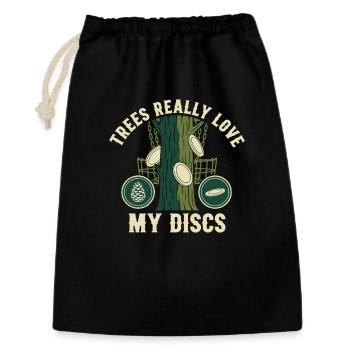 Les arbres adorent vraiment mes disques Disc golf drôle - Sac cadeau 30 x 45 cm - noir - Devant