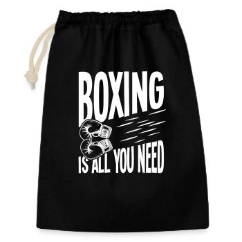 La boxe, c’est tout ce dont tu as besoin - Sac cadeau 30 x 45 cm - noir - Devant
