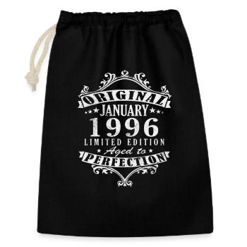 January 1996 Vintage Retro Birthday Gift - Gift Bag 30 x 45 cm - black - Front