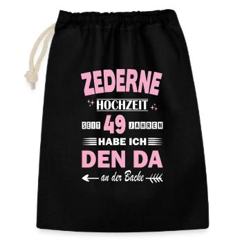 49 Jahre Beziehung Jahrestag Hochzeitstag Zederne - Geschenkbeutel aus Baumwolle (30 x 45 cm) - Schwarz - Vorne