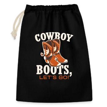 Cowboy Boots Let's Go - Geschenkbeutel aus Baumwolle (30 x 45 cm) - Schwarz - Vorne
