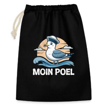 Mer Baltique MOIN POEL Souvenir Mouette Drôle - Sac cadeau 30 x 45 cm - noir - Devant