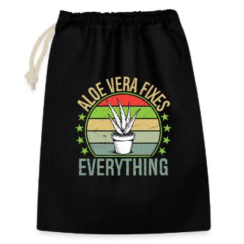Aloe Vera Fixes Everything Funny Succulent Gard - Gift Bag 30 x 45 cm - black - Front