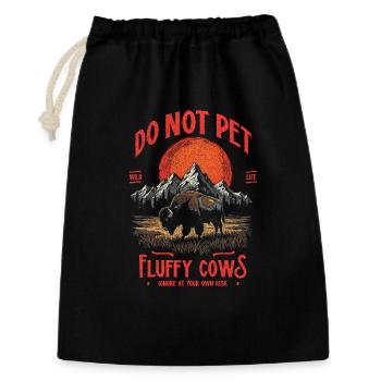 Les bisons vintage ne caressent pas les vaches duveteuses Bizons drôles - Sac cadeau 30 x 45 cm - noir - Devant