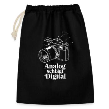  Analog schlägt Digital Retro Kamera Fotografie - Geschenkbeutel aus Baumwolle (30 x 45 cm) - Schwarz - Vorne