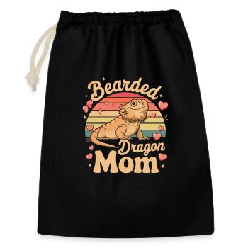 Maman du Dragon Barbu, Maman des Dragons Barbus, Maman des reptiles - Sac cadeau 30 x 45 cm - noir - Devant