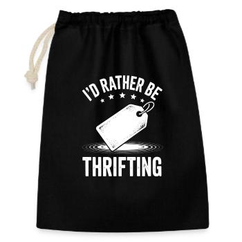 Je préfère faire de la friperie - Sac cadeau 30 x 45 cm - noir - Devant