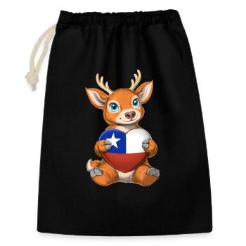 Huemul chilien - Sac cadeau 30 x 45 cm - noir - Devant