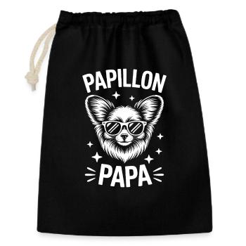 Papillon Sprüche Hunde Lustiges Papillon Geschenk  - Geschenkbeutel aus Baumwolle (30 x 45 cm) - Schwarz - Vorne