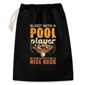 Pool Rack Spruch Shirt - Geschenkbeutel aus Baumwolle (30 x 45 cm) - Schwarz - Vorne
