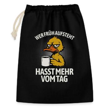 Duck - Si tu te lèves tôt, tu détestes encore plus la journée - Sac cadeau 30 x 45 cm - noir - Devant