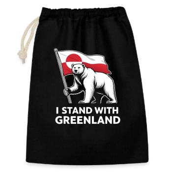 Grönland Eisbär Flagge - Geschenkbeutel aus Baumwolle (30 x 45 cm) - Schwarz - Vorne