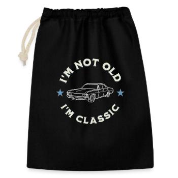 I’m Not Old I’m Classic Oldtimerliebe - Geschenkbeutel aus Baumwolle (30 x 45 cm) - Schwarz - Vorne