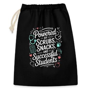 Enseignant en soins infirmiers Powered By Scrubs Nurse Manager - Sac cadeau 30 x 45 cm - noir - Devant