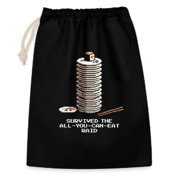 Survivre au raid à volonté | Sushi Buffet - Sac cadeau 30 x 45 cm - noir - Devant