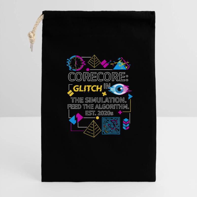 Corecore Glitch Simulation Algorithm Collage Geschenkbeutel aus Baumwolle (30 x 45 cm)