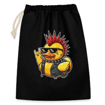 Punkente mit Spike-Sonnenbrille - Geschenkbeutel aus Baumwolle (30 x 45 cm) - Schwarz - Vorne
