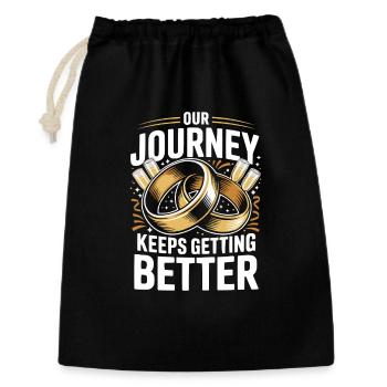 Couple marié anniversaire 2026 Mari Femme - Sac cadeau 30 x 45 cm - noir - Devant
