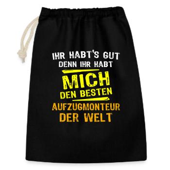 Don de technicien d’ascenseur - Sac cadeau 30 x 45 cm - noir - Devant