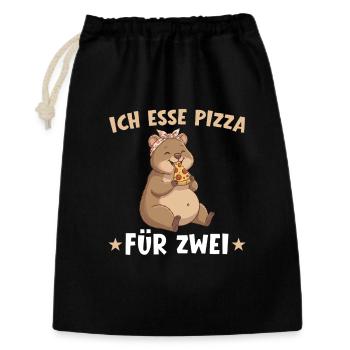 Pregnancy Announce Pizza Quokka Mom - Gift Bag 30 x 45 cm - black - Front