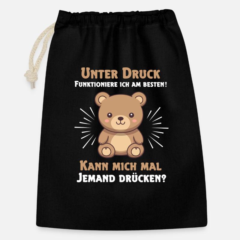 Under pressure I function best Teddy bear - Gift Bag 30 x 45 cm - black
