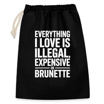 Tout ce que j’aime est illégal, cher ou brun - Sac cadeau 30 x 45 cm - noir - Devant