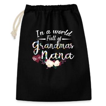 Cadeau de la chemise fleurie de grand-mère pour la fête des mères de grand-mère - Sac cadeau 30 x 45 cm - noir - Devant