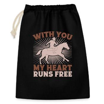 Western Rider With You Heart Runs Cowgirls Rodeo - Gift Bag 30 x 45 cm - black - Front