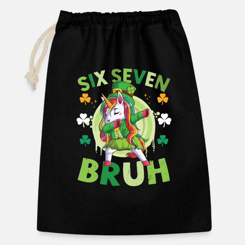Einhorn-St. Patrick's Day - Geschenkbeutel aus Baumwolle (30 x 45 cm) - Schwarz