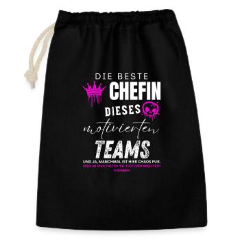beste Chefin motiviertes Team Chefin geschenke - Sac cadeau 30 x 45 cm - noir - Devant