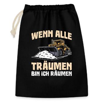 Snow plough WHEN EVERYONE IS DREAMING I'M CLEARING - Gift Bag 30 x 45 cm - black - Front