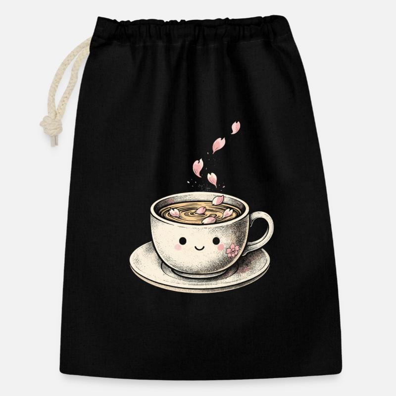 Fleurs de cerisier Sakura Fleurs de cerisier - Sac cadeau 30 x 45 cm - noir