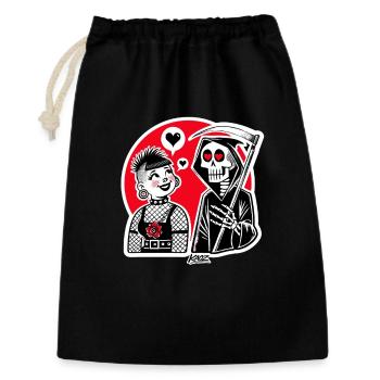 Love meets Grim Reaper – Punk Duo - Gift Bag 30 x 45 cm - black - Front