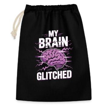Lustiges Nerd T-Shirt My Brain Glitched - Geschenkbeutel aus Baumwolle (30 x 45 cm) - Schwarz - Vorne