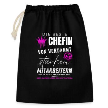 beste Chefin von verdammt starken Mitarbeitern - Gift Bag 30 x 45 cm - black - Front