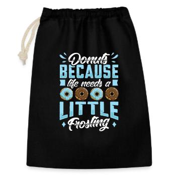 Restauration rapide en donuts - Sac cadeau 30 x 45 cm - noir - Devant
