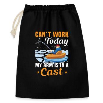 Can’t Work Today My Arm Is in a Cast Angeln - Geschenkbeutel aus Baumwolle (30 x 45 cm) - Schwarz - Vorne