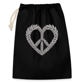 Cannabis Heart Shirt – Hemp Leaf Love - Gift Bag 30 x 45 cm - black - Front
