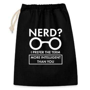 Nerd plus intelligent que toi, art sarcastique - Sac cadeau 30 x 45 cm - noir - Devant