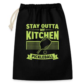 Pickleball Reste hors de ma cuisine Jeu drôle de joueur - Sac cadeau 30 x 45 cm - noir - Devant