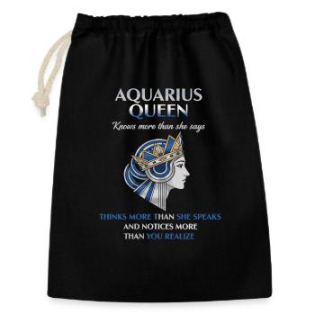 Aquarius Queen Sternzeichen Wassermann - Geschenkbeutel aus Baumwolle (30 x 45 cm) - Schwarz - Vorne