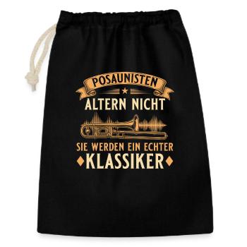 Posaunisten altern nicht – Echter Klassiker - Geschenkbeutel aus Baumwolle (30 x 45 cm) - Schwarz - Vorne